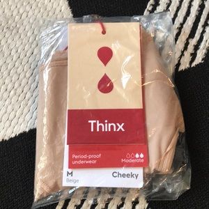 NWT Thinx Period-proof Beige Cheeky Underwear